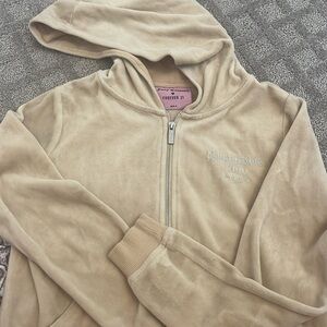 Tan crop zip up juicy couture